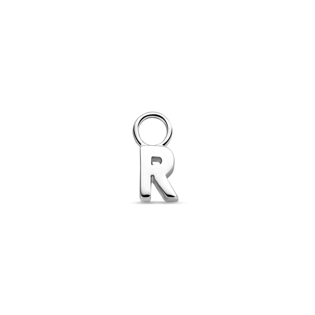 925 zilveren oorringhanger letter – gerhodineerd