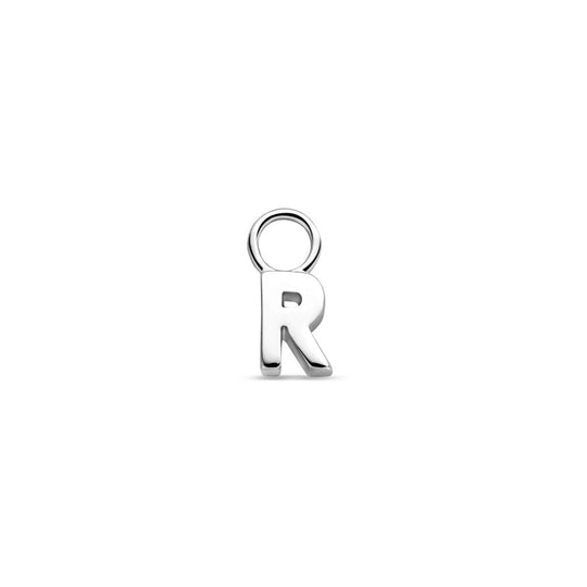 925 zilveren oorringhanger letter – gerhodineerd