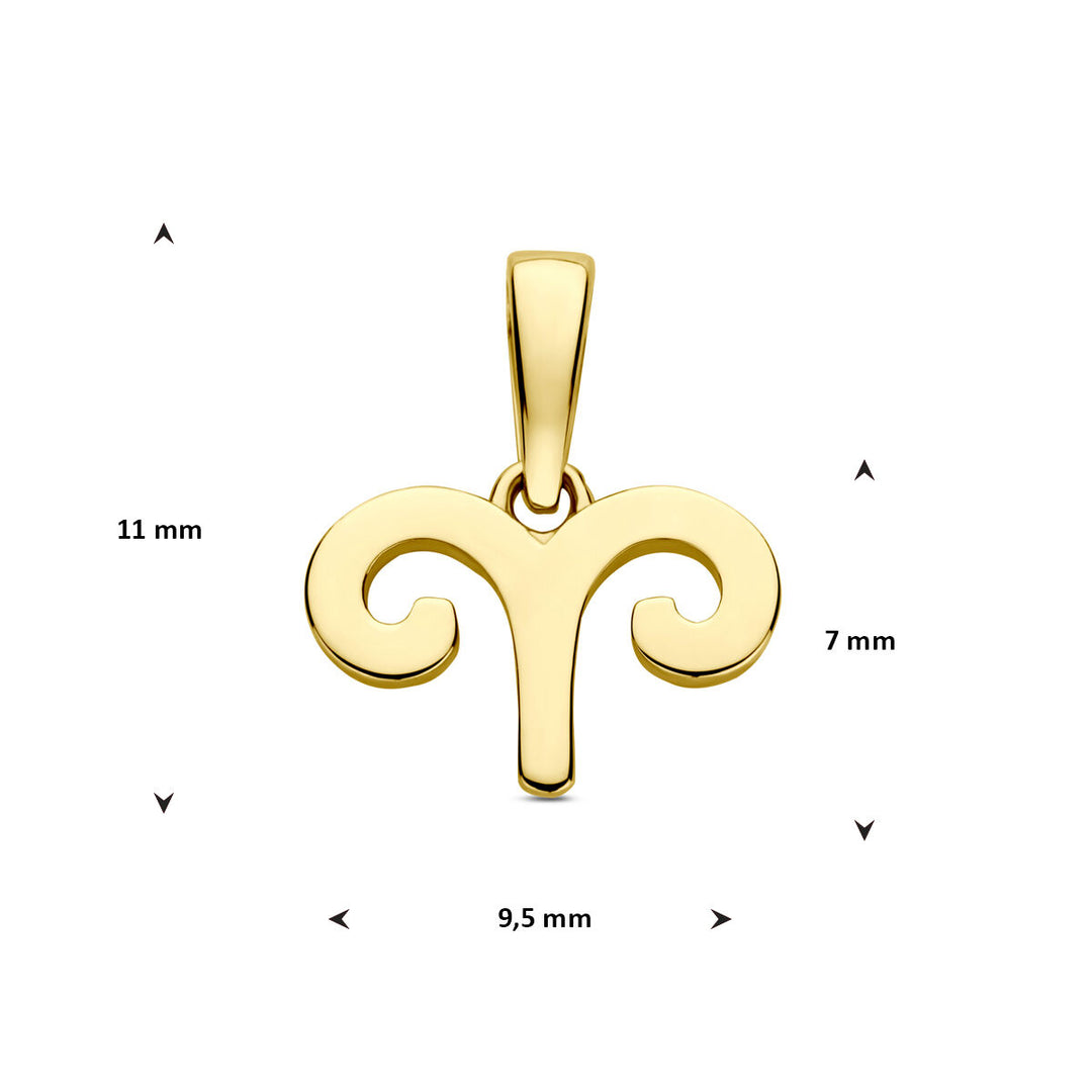 14k Geelgouden Hanger Sterrenbeeld Ram – Per Stuk