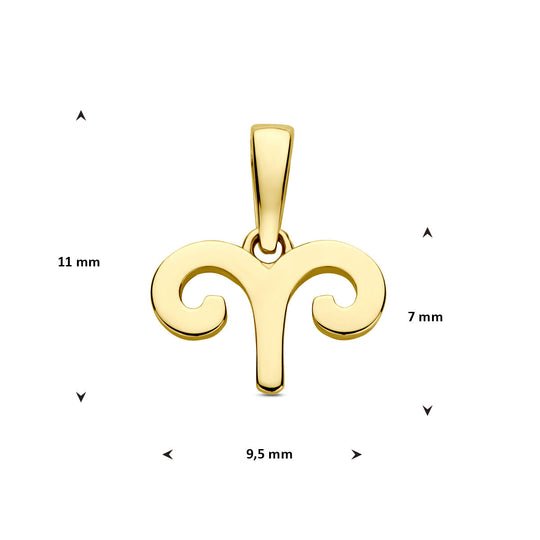 14k Geelgouden Hanger Sterrenbeeld Ram – Per Stuk