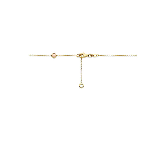 14k Geelgouden Ketting met Roze Robijn en Roze Opaal – 42-45 cm