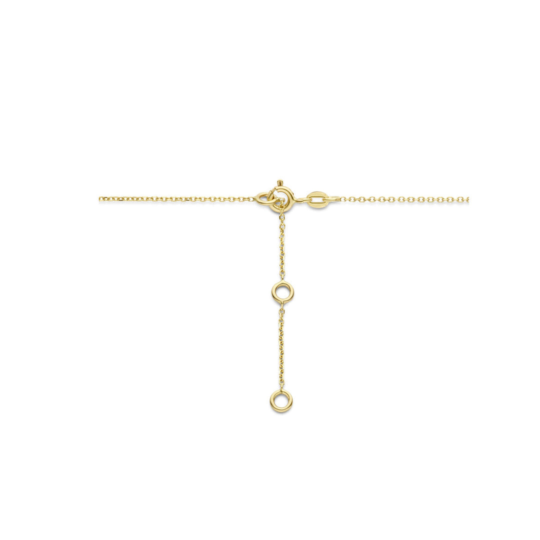 14k Geelgouden Ketting met Robijn, Roze Opaal en Rondjes – 41-45 cm