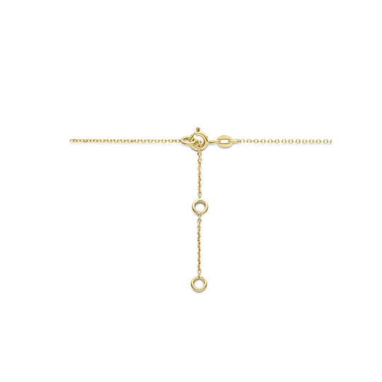 14k Geelgouden Ketting met Robijn, Roze Opaal en Rondjes – 41-45 cm