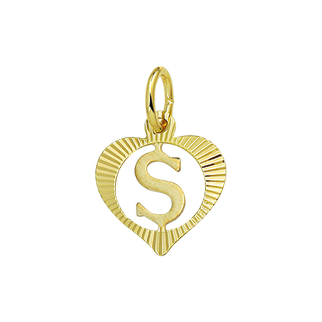 14k geelgouden hanger hart met brief