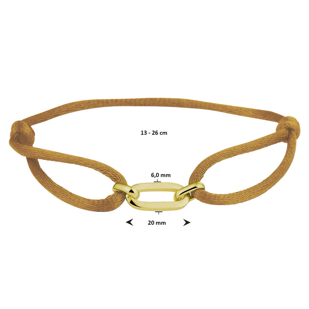 Satijnen Armband Verstelbaar 13–26 cm met Element 20x6 mm