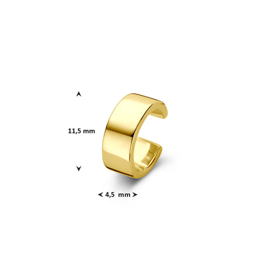 Verguld 925 zilveren ear cuff 11,5 mm – Geel goud, luxe oormanchet