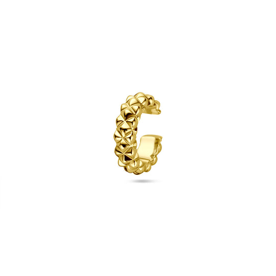 Verguld 925 zilveren ear cuff 13 mm – Geelgouden oormanchet