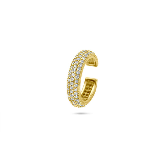 Verguld 925 zilveren ear cuff 15,5 mm met zirkonia – Oormanchet