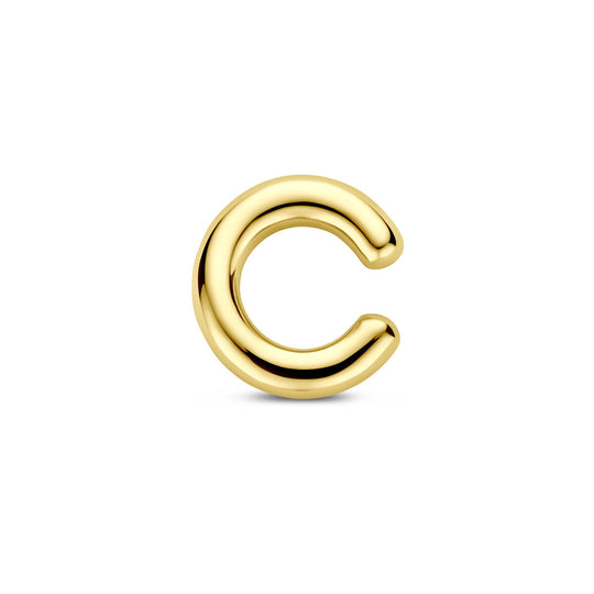 Verguld 925 zilveren ear cuff 17 mm – Geelgouden oormanchet