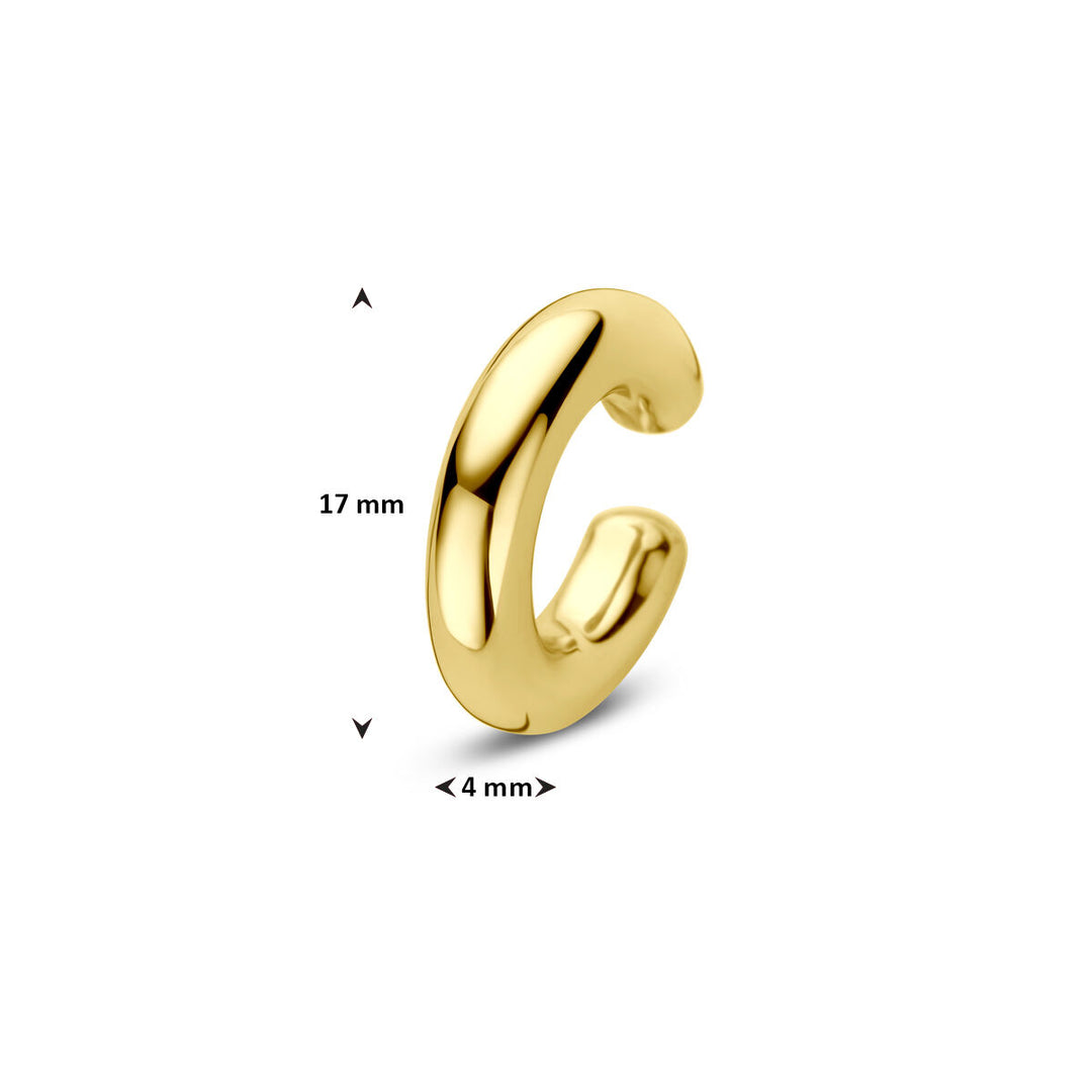 Verguld 925 zilveren ear cuff 17 mm – Geelgouden oormanchet