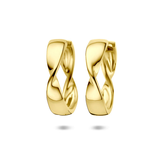 Verguld 925 zilveren klapoorringen 25 mm – Geelgouden creolen