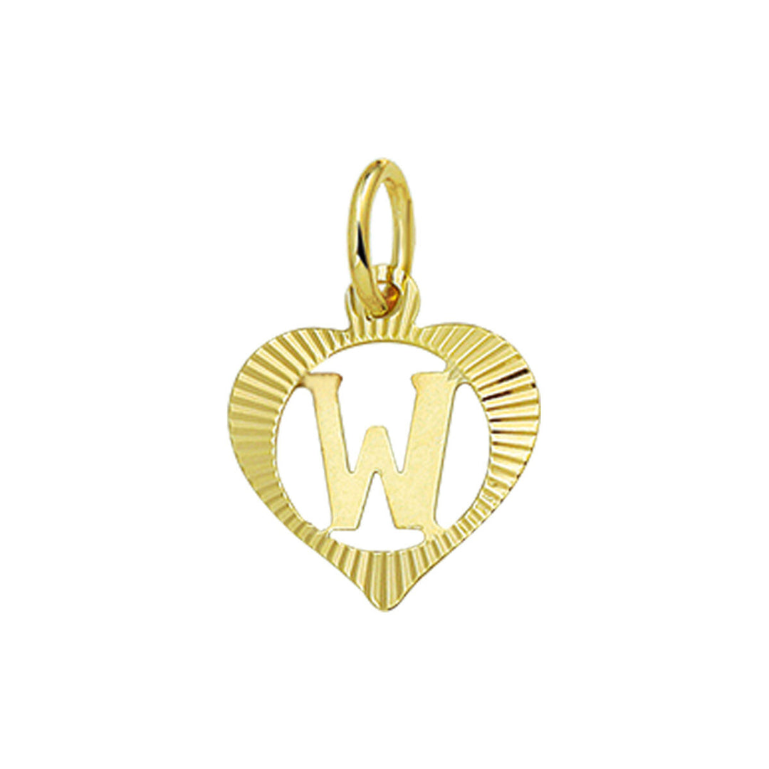 14k geelgouden hanger hart met brief