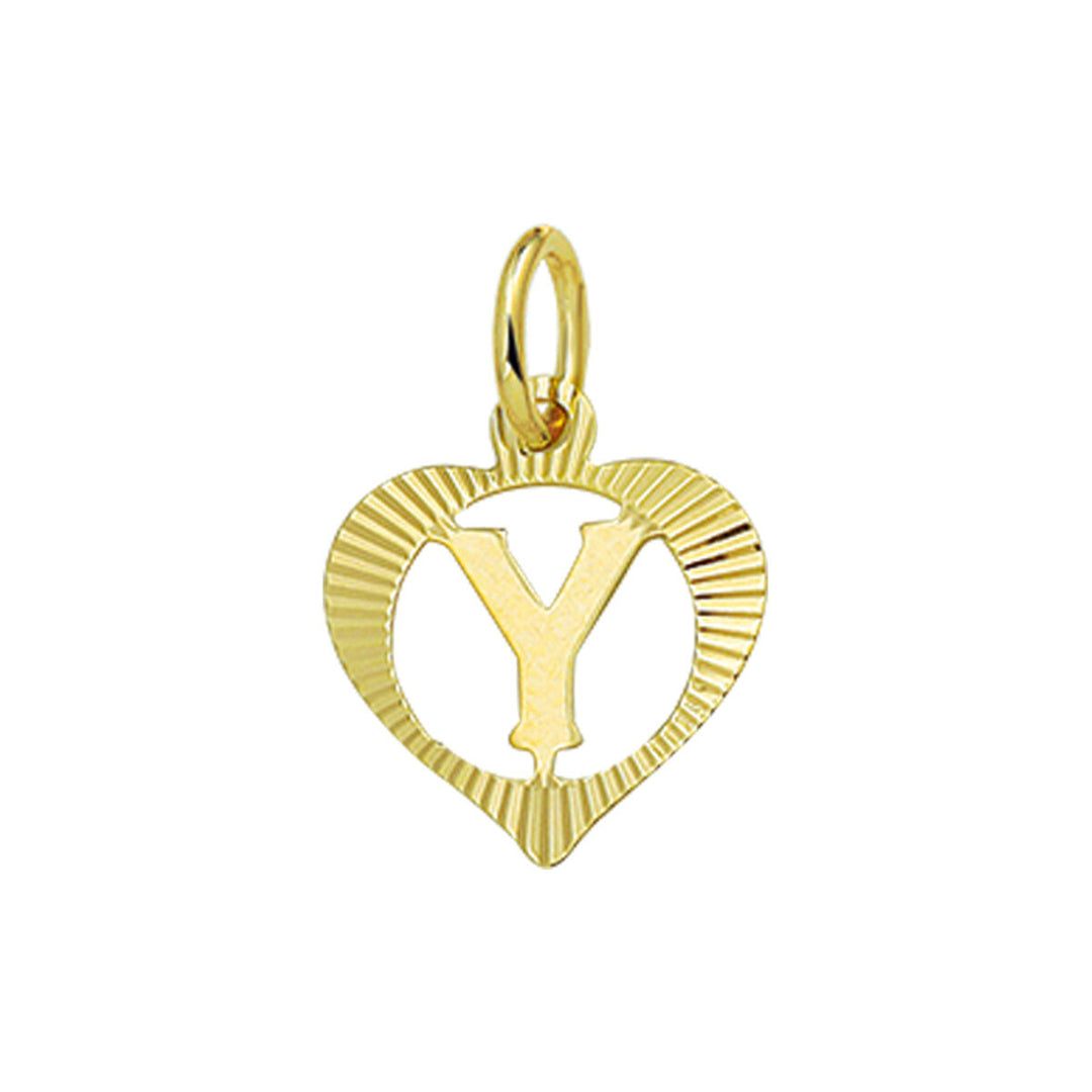 14k geelgouden hanger hart met brief
