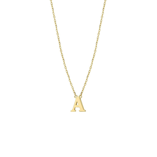14k Gouden Letter Collier – Anker Schakel 0,8 mm, 40–44 cm Verstelbaar