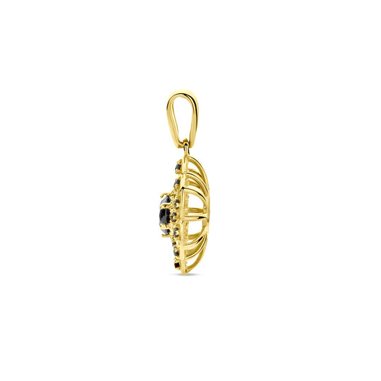 14k Geelgouden Hanger met Zwarte Zirkonia – Een Elegant en Tijdloos Accessoire