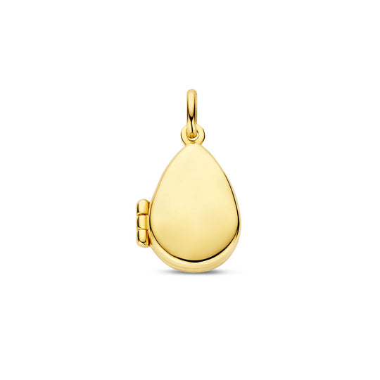 14k Geelgouden Medaillon in Druppelvorm – Elegante Herinneringen en Tijdloze Schoonheid