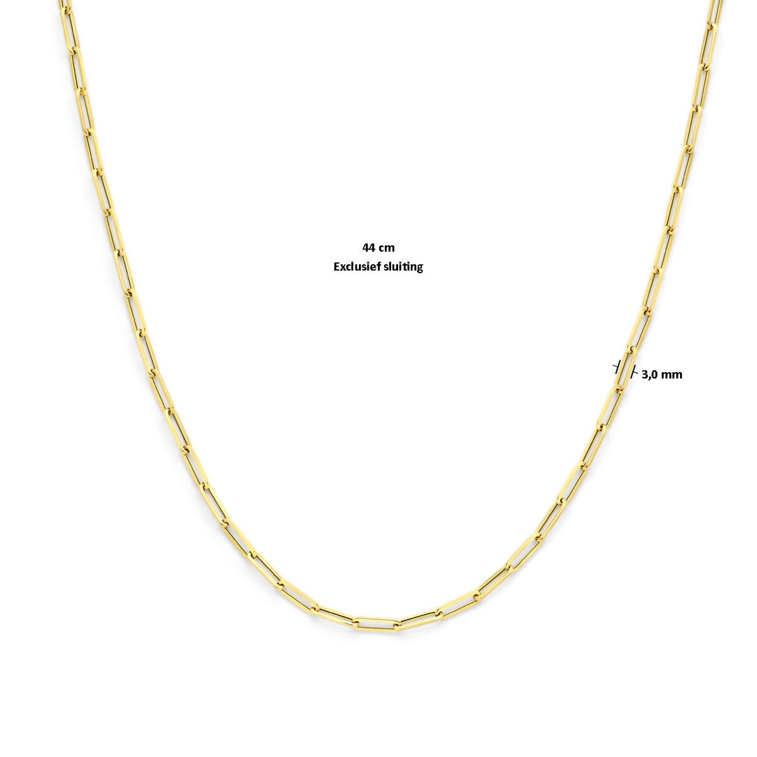 14K Geelgouden Collier zonder Slot - 44 cm, 3 mm Schakelbreedte