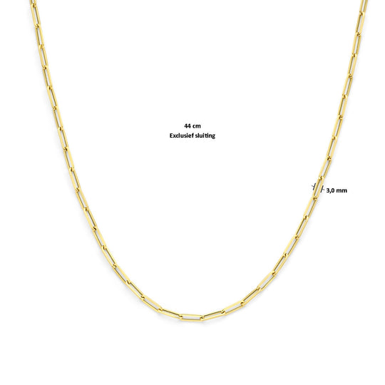 14K Geelgouden Collier zonder Slot - 44 cm, 3 mm Schakelbreedte