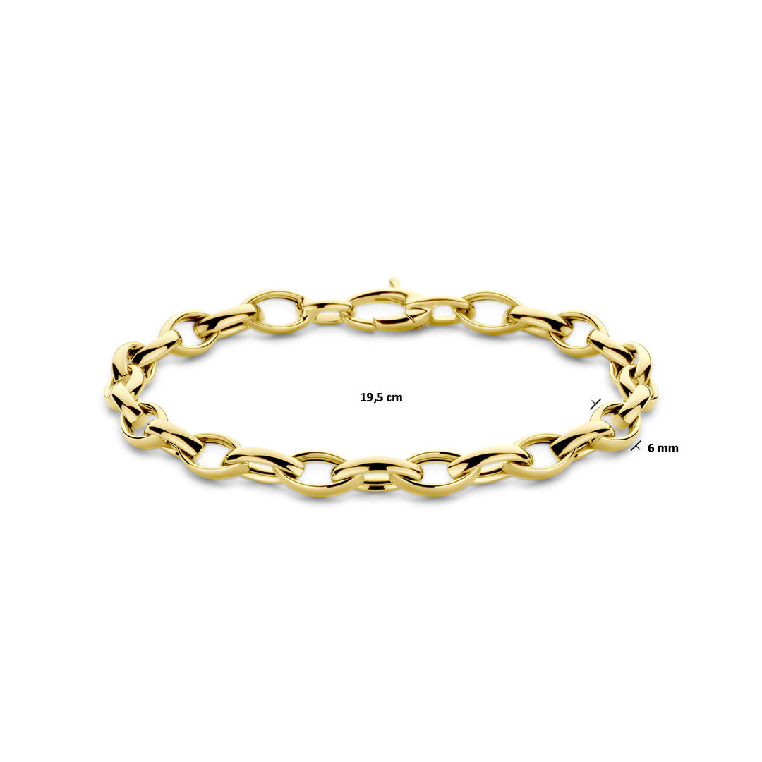 14k Geelgouden Armband met Schakelbreedte van 6 mm – Elegantie en Comfort