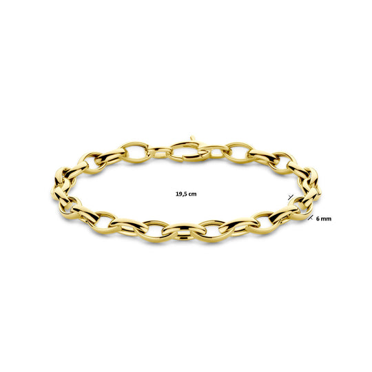 14k Geelgouden Armband met Schakelbreedte van 6 mm – Elegantie en Comfort