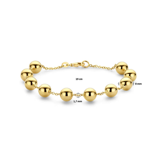 14K Geelgouden Armband met Bolletjes – Fijne Gouden Armband van 1,7 mm