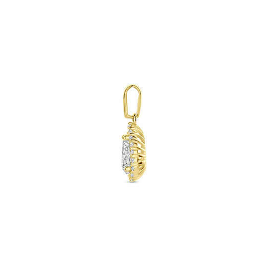 14K Geelgouden Hanger met Zirkonia – Stralende Elegantie in Tijdloos Design