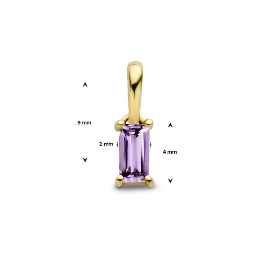 14K Geelgouden Hanger Juni Geboortesteen 9mm