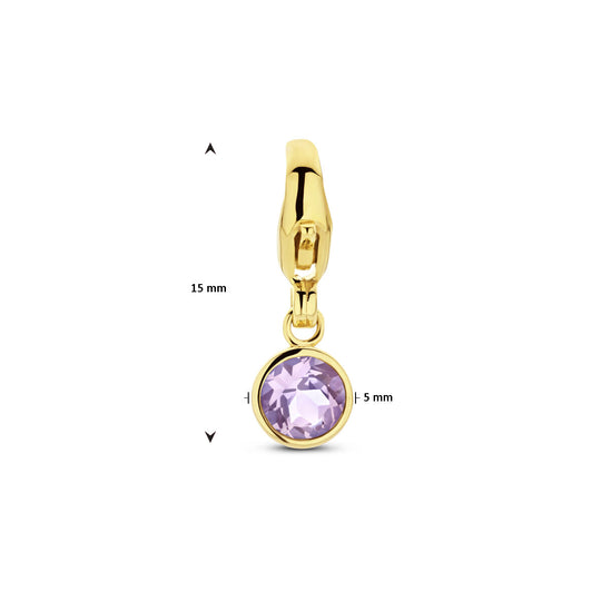 14K Geelgouden Slotbedel Juni Geboortesteen 15x5mm