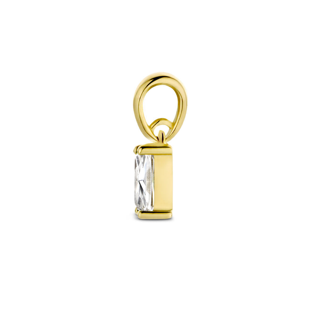 14K Geelgouden Hanger April Geboortesteen 9mm