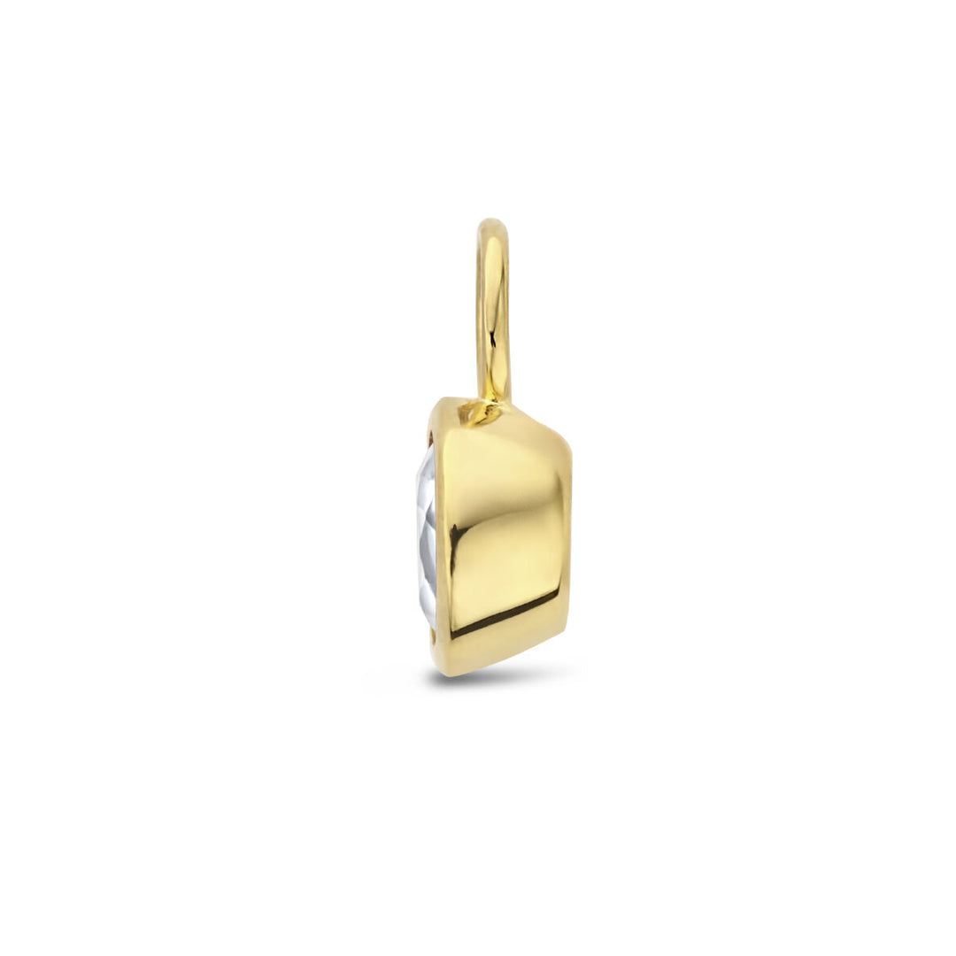 14K Geelgouden Oorringhanger April Geboortesteen 8,5x6mm – Per Stuk