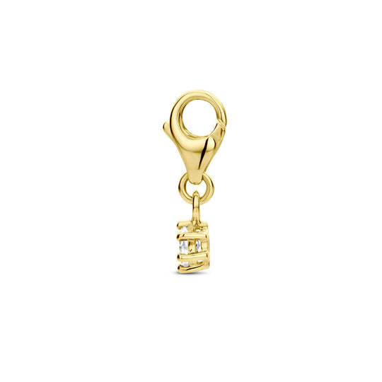 14K Geelgouden Slotbedel met April Geboortesteen – 15,5mm