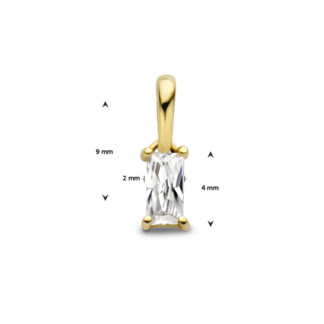 14K Geelgouden Hanger April Geboortesteen 9mm
