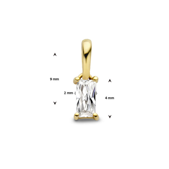 14K Geelgouden Hanger April Geboortesteen 9mm