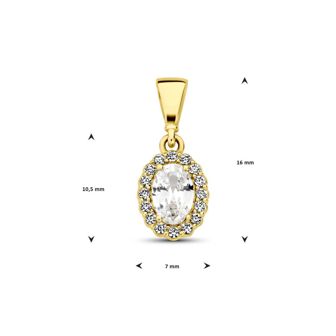 14K Geelgouden Hanger met April Geboortesteen Zirkonia – 16mm