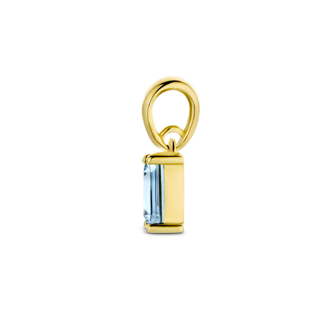 14K Geelgouden Hanger Maart Geboortesteen 9mm