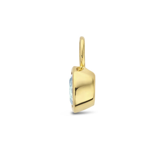 14K Geelgouden Oorringhanger Maart Geboortesteen 8,5x6mm – Per Stuk