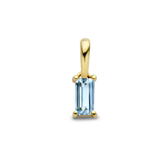 14K Geelgouden Hanger Maart Geboortesteen 9mm