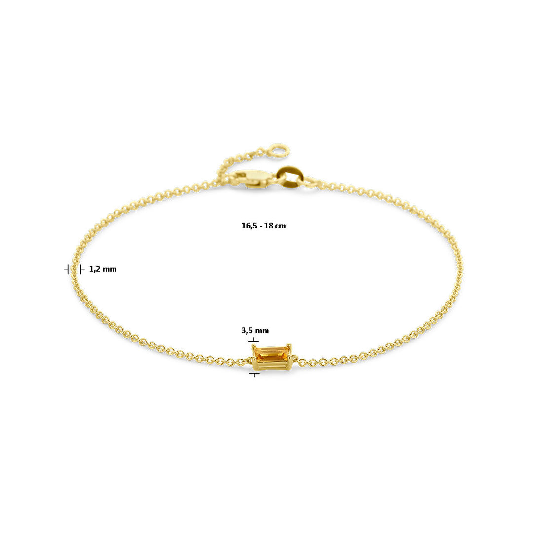 14k Geelgouden Armband met Citrien – 16,5-18 cm