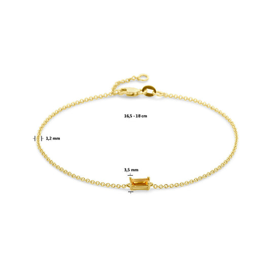 14k Geelgouden Armband met Citrien – 16,5-18 cm