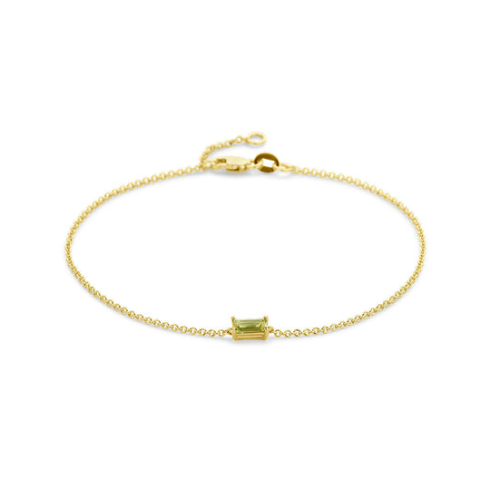 14k Geelgouden Armband met Peridot – 16,5-18 cm
