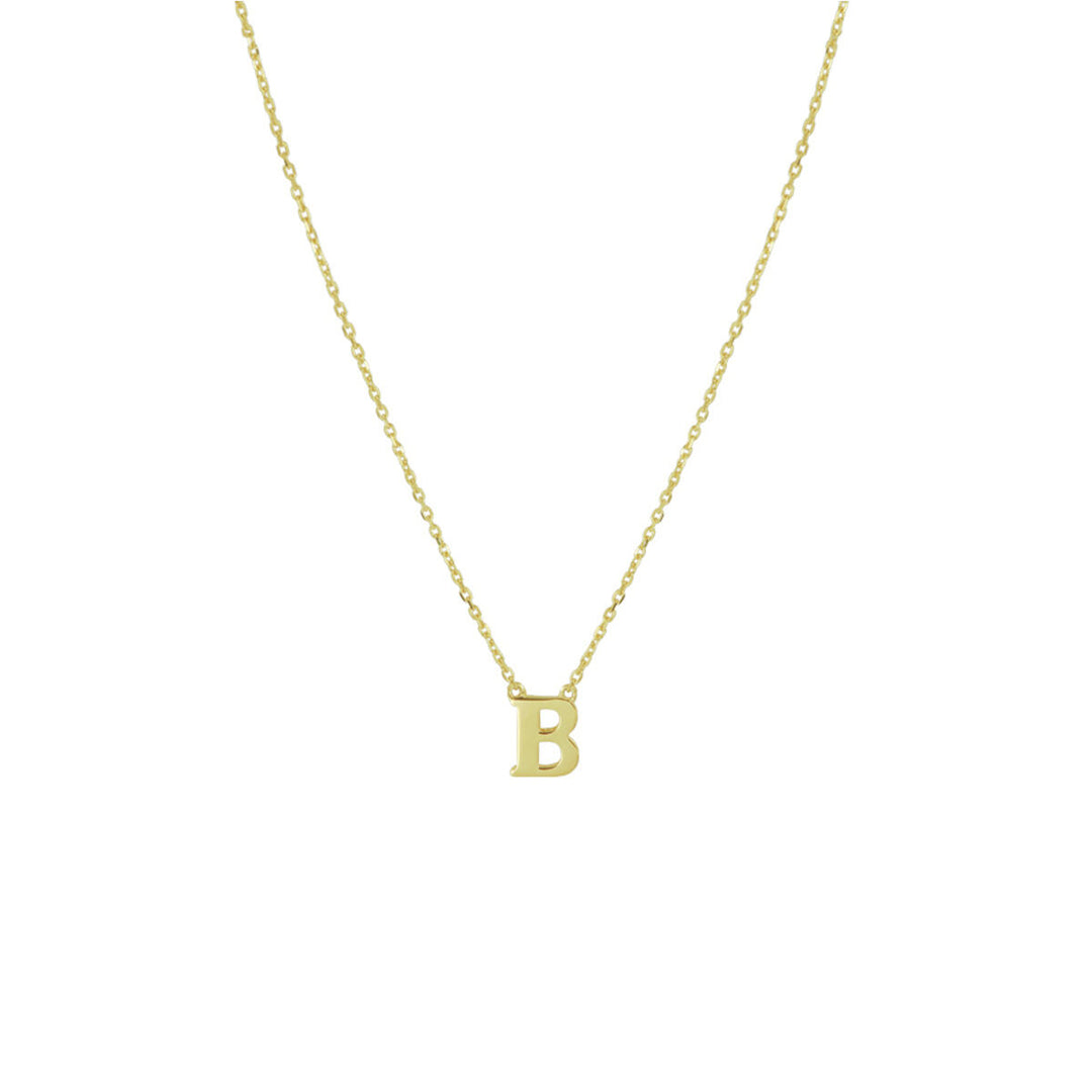 14k Gouden Letter Collier – Anker Schakel 0,8 mm, 40–44 cm Verstelbaar