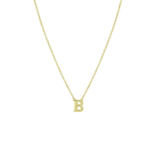 14k Gouden Letter Collier – Anker Schakel 0,8 mm, 40–44 cm Verstelbaar