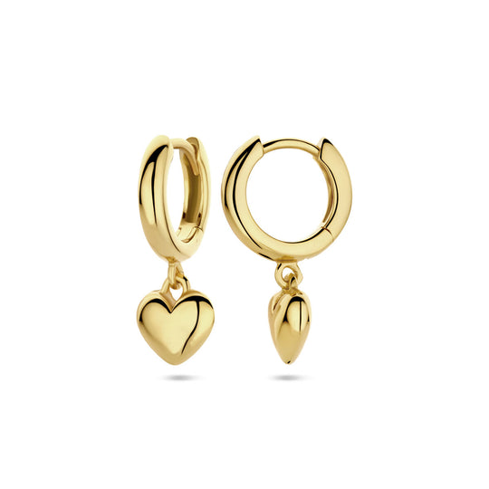 925 Zilveren Klapoorringen met Hartje – Romantische Elegant en Tijdloze Stijl