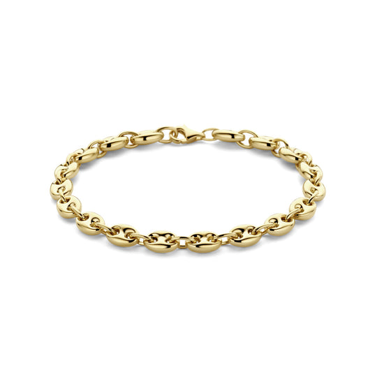 14k Geelgouden Armband met Karabijnsluiting - 19cm Draaglengte en 6mm Schakelbreedte