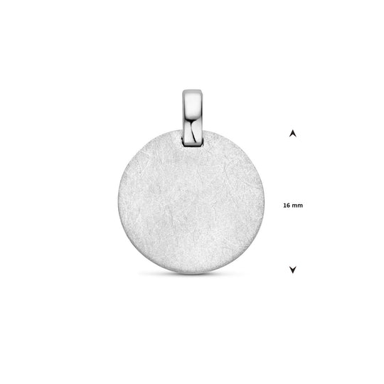 Gerhodineerde 925 Zilveren Graveerhanger – IJsmat Afwerking