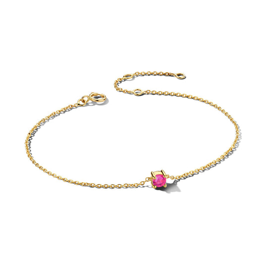 14k Geelgouden Armband met Geboortesteen – 15,5/17/18,5 cm