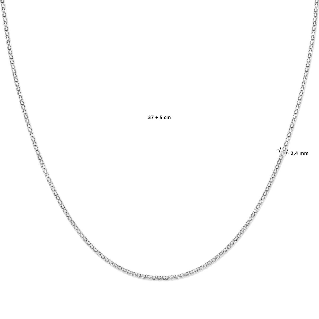 Gerhodineerd 925 Zilveren Collier met Bismarck Schakel | Klassiek en Duurzaam Design
