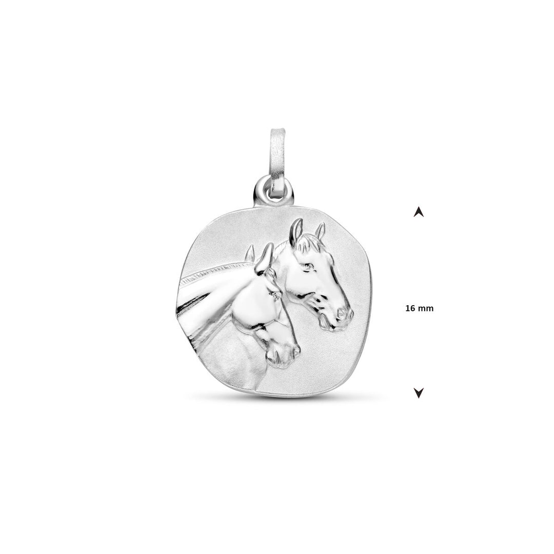 Gerhodineerd 925 Zilveren Hanger - 22mm Hoogte en 16mm Diameter, Poli/Mat Afwerking