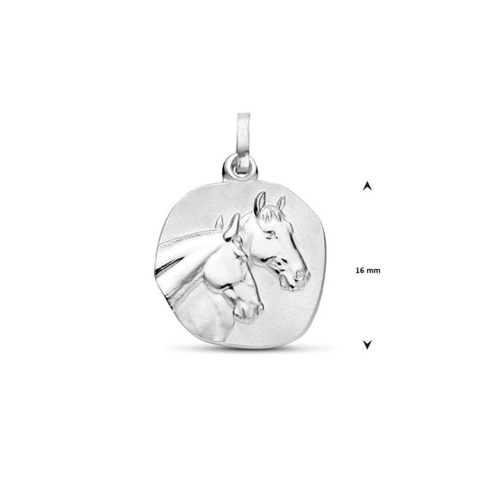 Gerhodineerd 925 Zilveren Hanger - 22mm Hoogte en 16mm Diameter, Poli/Mat Afwerking