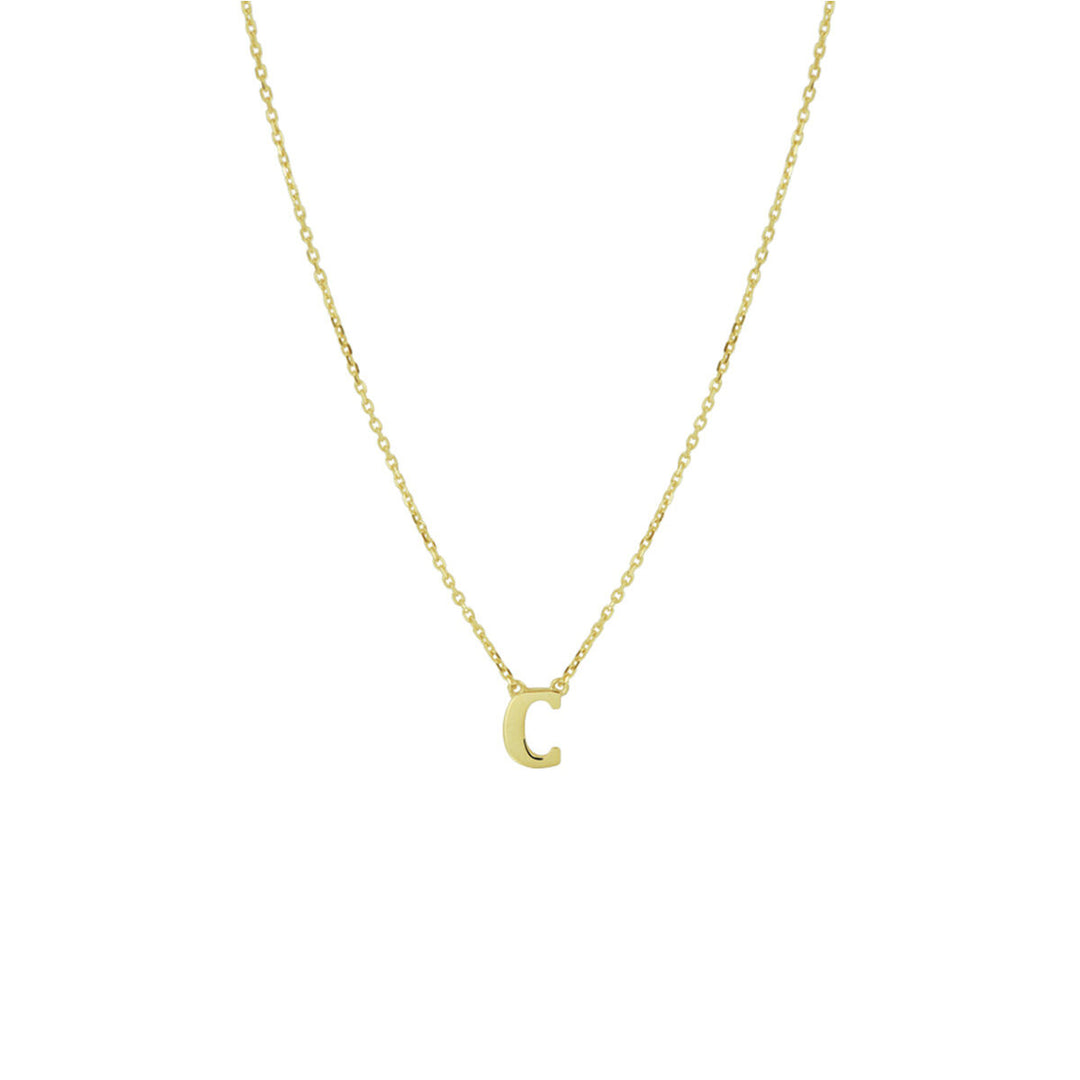 14k Gouden Letter Collier – Anker Schakel 0,8 mm, 40–44 cm Verstelbaar